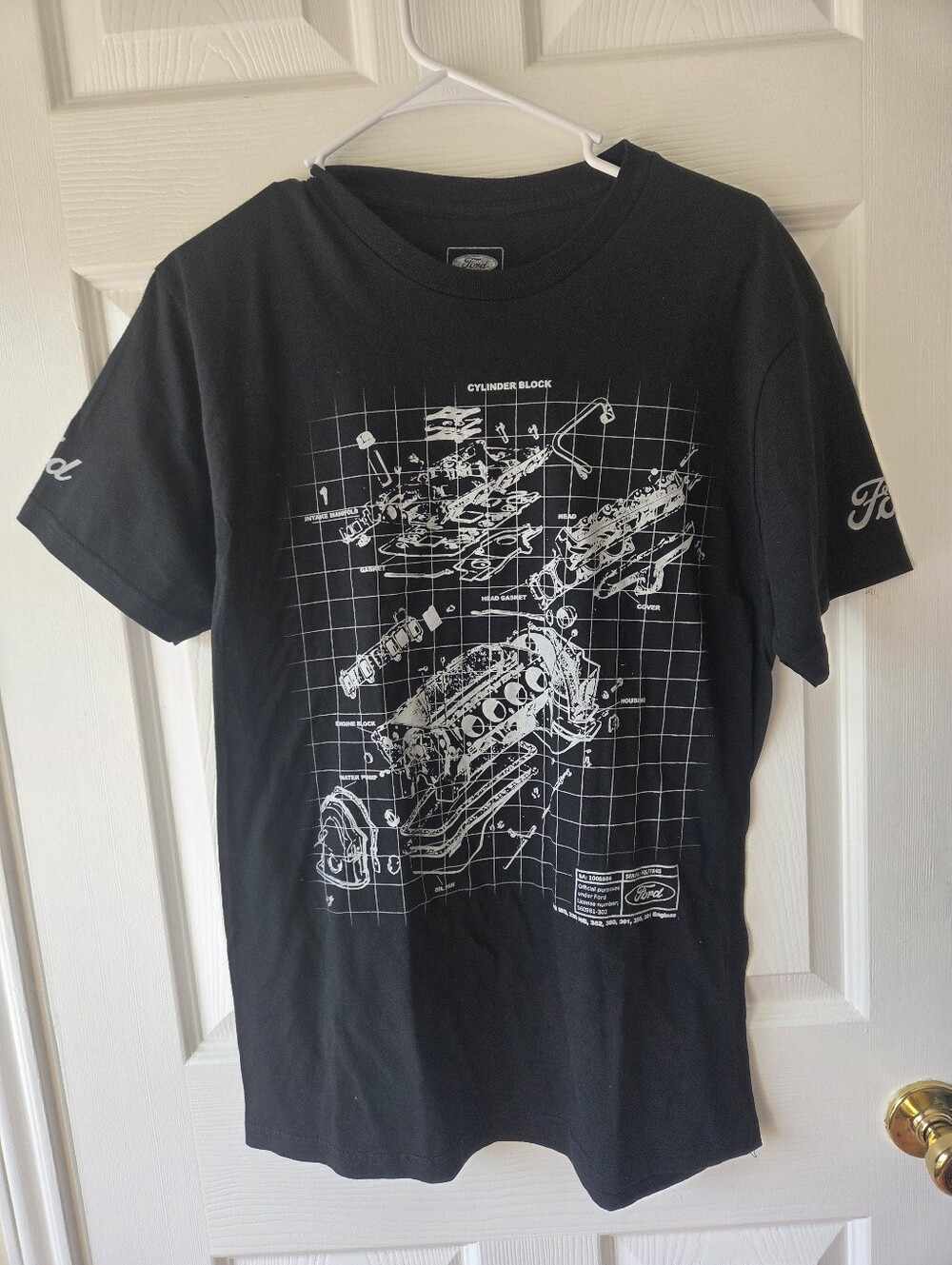 Ford Graphic Tshirt Men's M Cylinder Block Tee Logo Black Short Sleeves New
